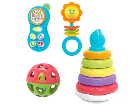Conjunto 4 Brinquedos para Bebé WINFUN (Idade Mínima: 6 Meses)