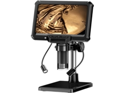 Microscópio digital SFUSHOS com luz LED ajustável, conexão USB