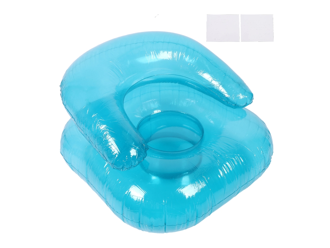 Sofá Inflável Transparente Pvc Azul Poltrona Ergonômica Blow Up para Interior e Exterior | S/MARCA