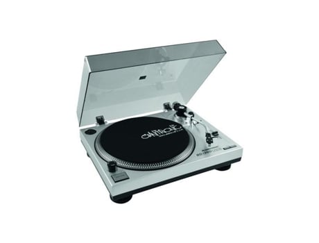 Gira-Discos OMNITRONIC Bd-1380 Silber Correia Controle de Agudos Capa Protetora Contra Poeira