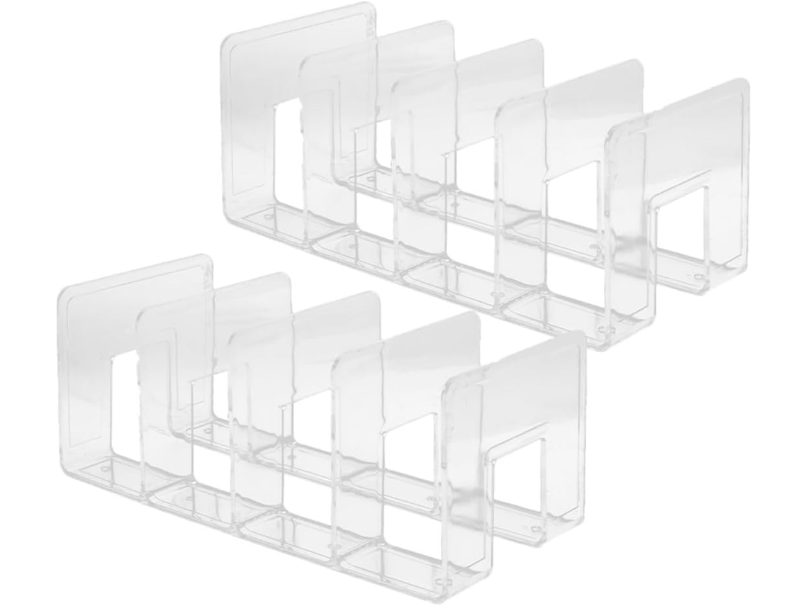 Conjunto Healeved com 2 Porta documentos Transparentes para Escritório, Prateleira Vertical 4 Compartimentos,