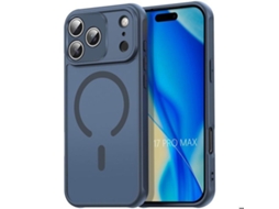 Capa Glad-. - Booling - Compatível Com Iphone 17 Pro Max - Resistente A Impactos - Transparente - Anel Magnético, Azul Marinho