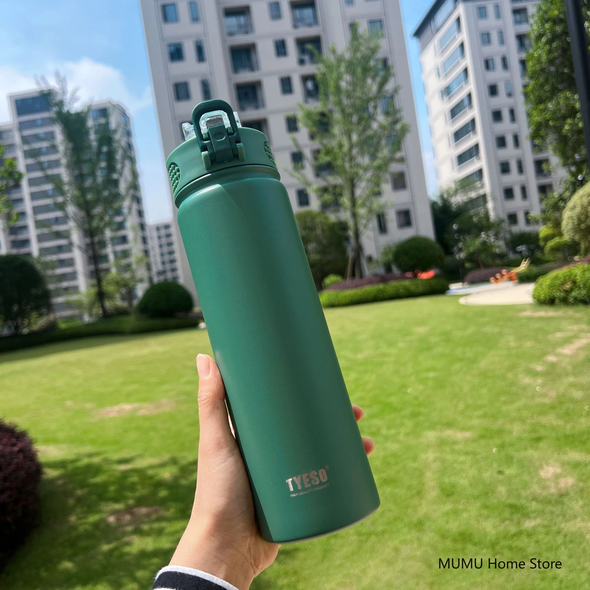 Garrafa Térmica/copo Térmico Para Carro Em Aço Inoxidável (verde, 600 Ml), Ideal Para Bebidas Quentes E Frias.