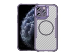 Capa Transparente Para Iphone 11 Pro - Textura De Fibra De Carbono - Magsafe