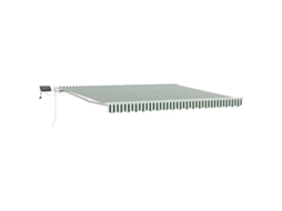 Toldo retrátil manual MAISON EXCLUSIVE (400x300 cm) verde e branco em tecido e aço