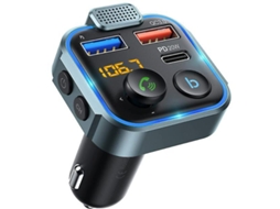 Transmissor Fm Bluetooth Yizhood Pd20w Qc3.0 Type C Hands Free Baixo Preto