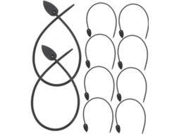 Conjunto De 10 Abraçadeiras De Silicone Pretas Para Jardim, Para Cabos E Plantas | Superfície