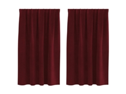 Conjunto 2 Cortinas Opacas Vidaxl Vermelho Veludo (140 X 140 Cm)