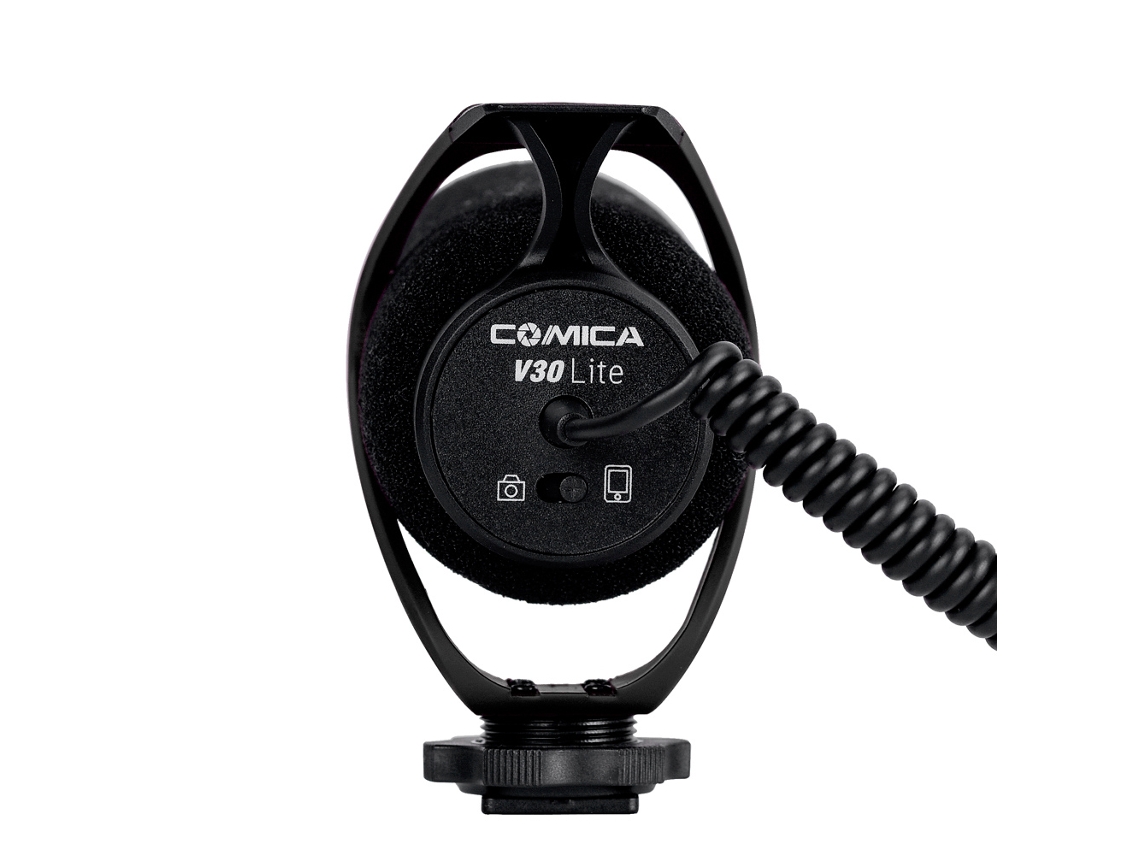Comica Cvm v30 Lite Microphone With Super cardioid Polar Pattern Cold shoe Design Condenser Mic For Smartphone Camera Black LAXISCREED