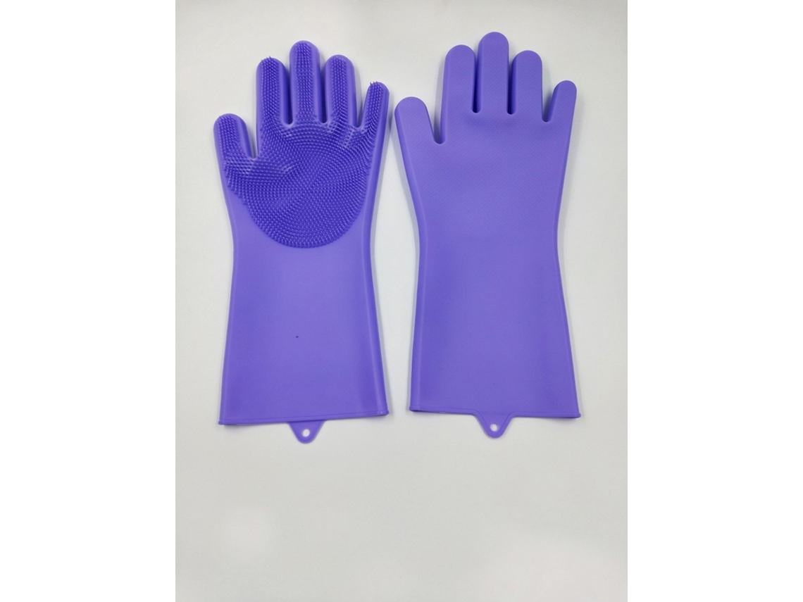 Luvas De Silicone Para Louça, Luvas De Forno, Silicone Antiderrapante Resistente Ao Calor, Luvas De Limpeza Aquaforge (roxa, 170 G)
