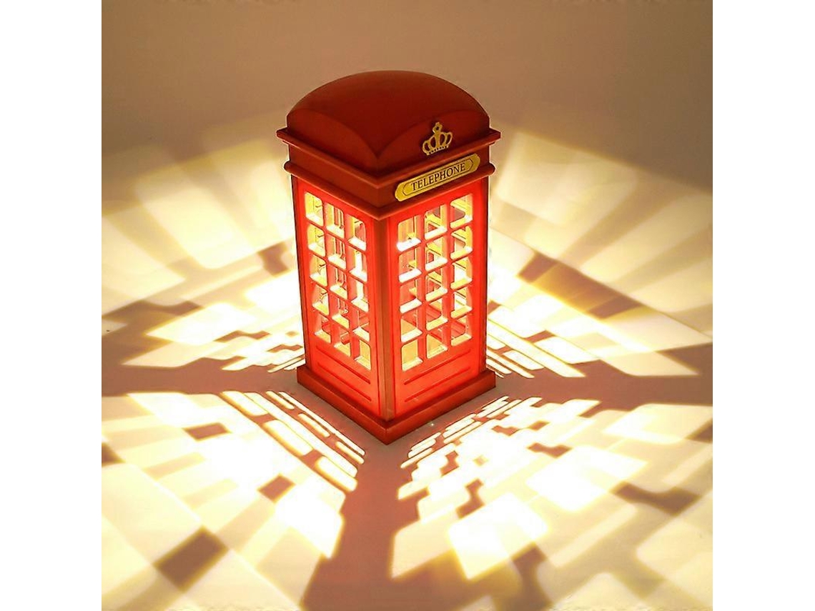 Omni lâmpada de Mesa Led Retrô Cabine Telefônica Londres com Sensor Táctil Carregador Usb Luz Noturna de Noite