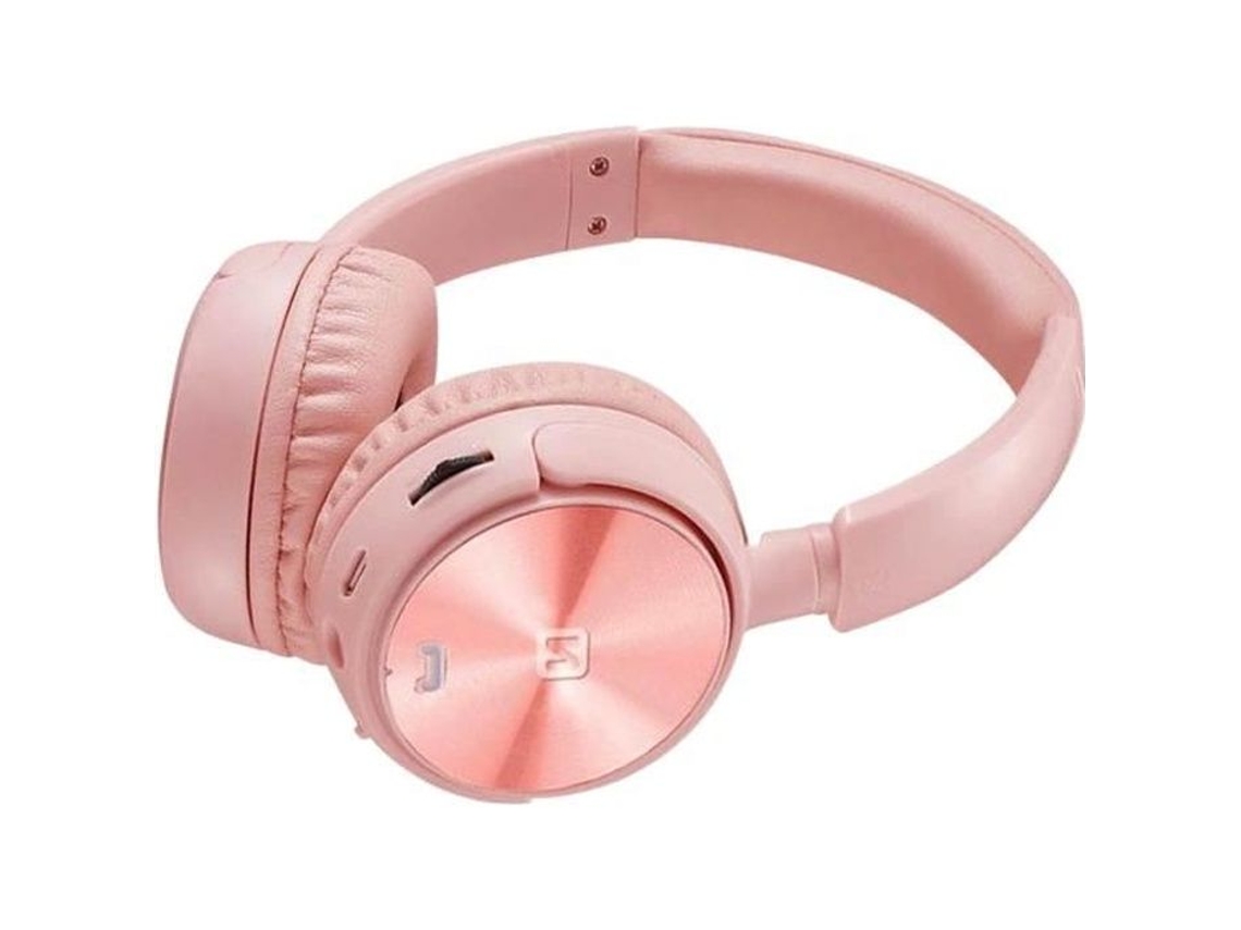 Fones De Ouvido Bluetooth Swissten Trix Rose Sintonizador De Fm Com Microfone Entrada Para Cartão Micro Sd 8 Horas De Duração Da Bateria Brilvibera