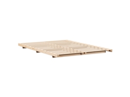 Conjunto 1 Estrutura Da Cama Vidaxl Castanho Madeira De Pinho Maciça (150 X 200 Cm)