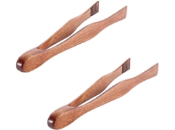 Conjunto De 2 Pinças Bambu Para Torradas, Com 26cm De Comprimento, Ideais Para Servir, Cozinhar, Frutas, Pão, Picles
