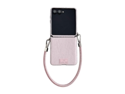 Capa De Celular Estilo Placa De Identificação Com Fivela Lateral Em Pelúcia E Alça Para Samsung Galaxy Z Flip7 5g / Flip7 Fe