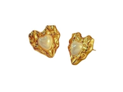 Brincos Delicados Em Formato De Coração Com Pérolas, Perfeitos Para Complementar Seu Visual Diário. Nostalgia88