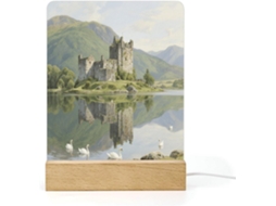 Luminária Noturna Led Highland Lakes And Castles Em Acrílico Com Base Banheiro, Corredor, Quarto E Sala De Estar