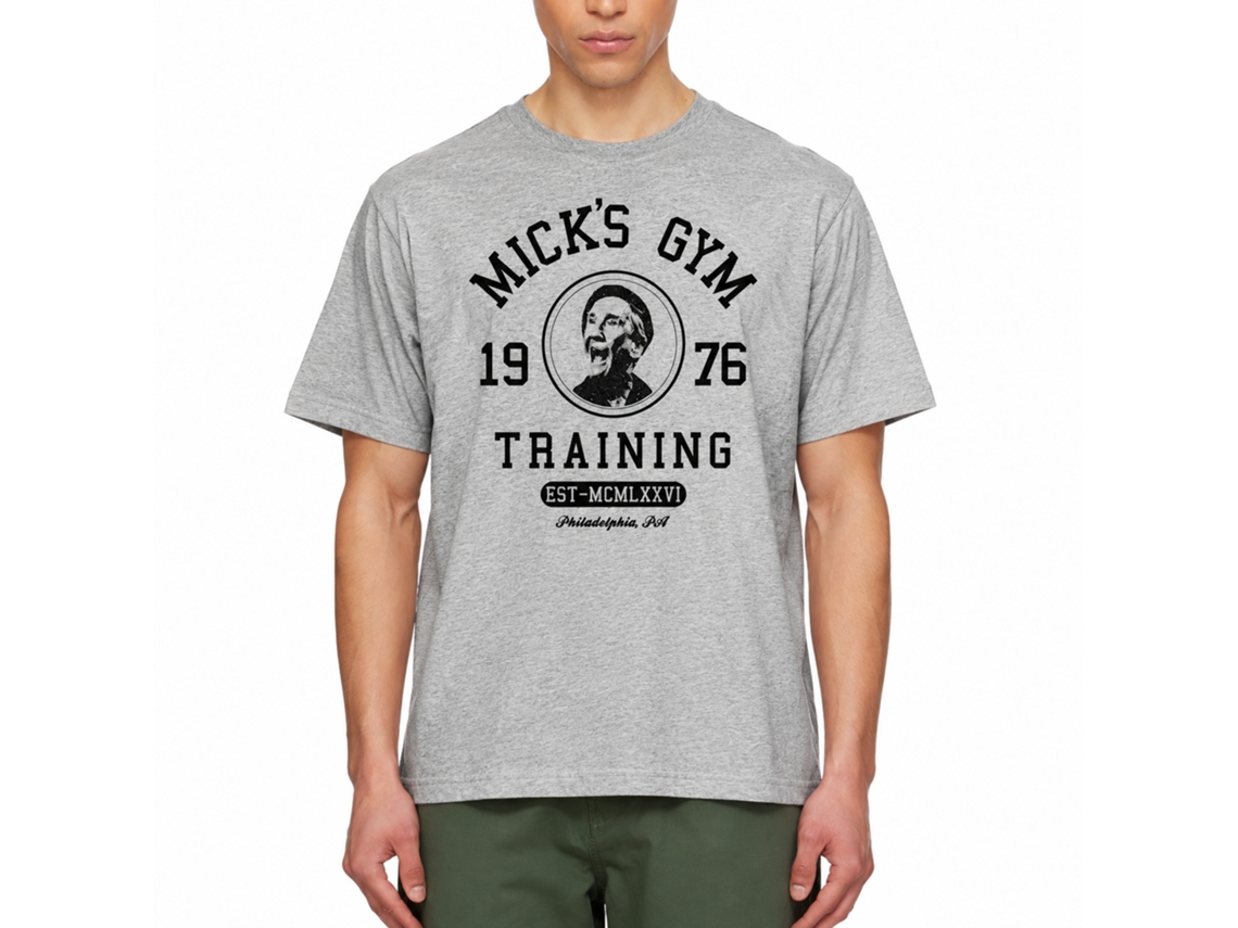 Rockinstone Rocky Movie Training Heather Gray Adult T-shirt Size:m