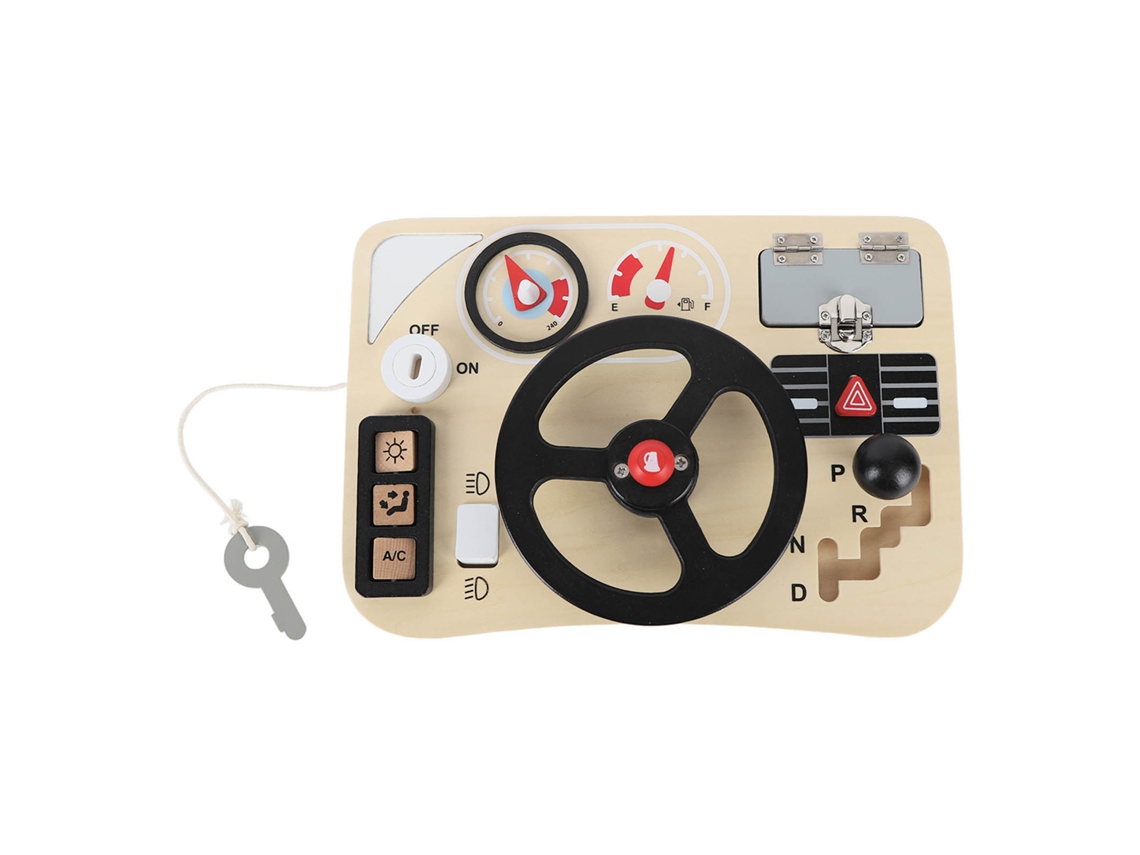 Mali brinquedo de Volante de Madeira Educativo Simulado Painel de Atividade Sensorial para Crianças Pré escolares