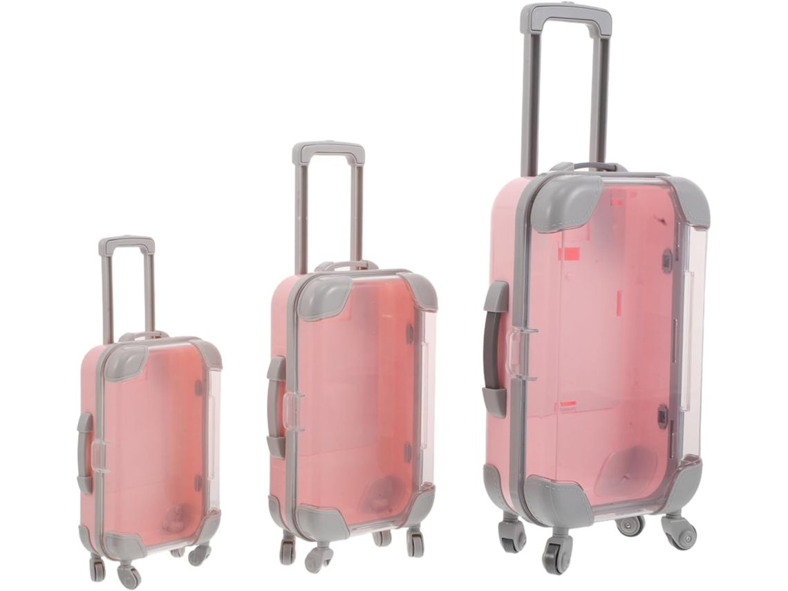 De 3 Mini Estojos De Viagem Rosa Em Abs Para Cílios Postiços, Transparentes E À Prova D'água.