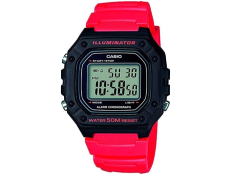 Relógio Digital CASIO Homem (Silicone - Vermelho)