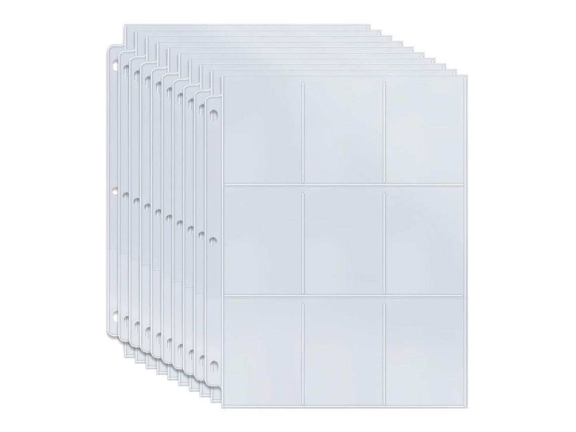 Sacos Plásticos para Cartas Colecionáveis​​, Pote Transparente com 9 Compartimentos, Pacote com 50 Unidades BRILVIBERA