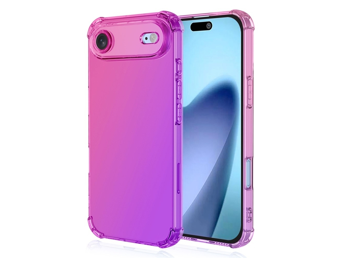 Capa Para Iphone Air Em Tpu Com Efeito Degradê E Proteção Contra Quedas - Rosa/roxo