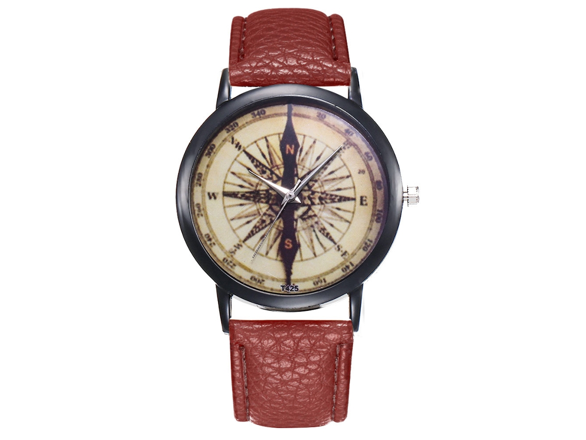 Reloj Hombre De Cuarzo Con Correa De Pu Dial Redondo Moda Zhoulianfa T425 Café