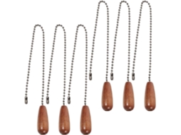 Conjunto De 6 Peças Corrente Decorativa Com Contas Madeira Natural,