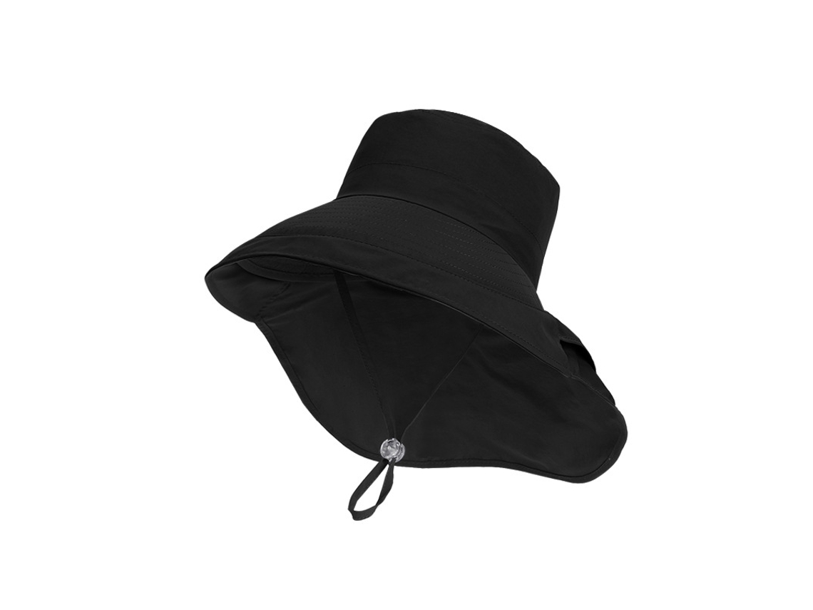 Chapéu De Sol Com Capuz Para Montanhismo, Tamanho Ajustável De 55 A 60 Cm, Preto