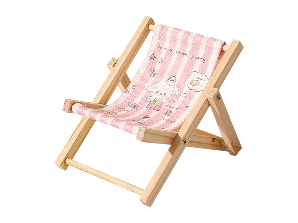 Suporte para Telefone de Cadeira de Praia em Madeira Criativo para Mãos Livres Decoração de Escrivaninha Coelho 10x12x10cm