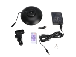 Bj-Light para guarda-sol solar de exterior com modo programável, carregamento USB, bateria, tecido e controlo remoto LED para terraço, praia e campismo.