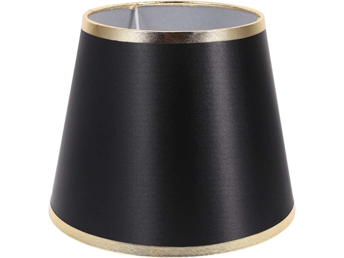 Abajur de Mesa E27 Cm em Tecido Preto e Dourado SFUSHOS