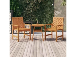 Vidaxl 3 Pcs Conjunto Lounge De Jardim Madeira De Acácia Maciça