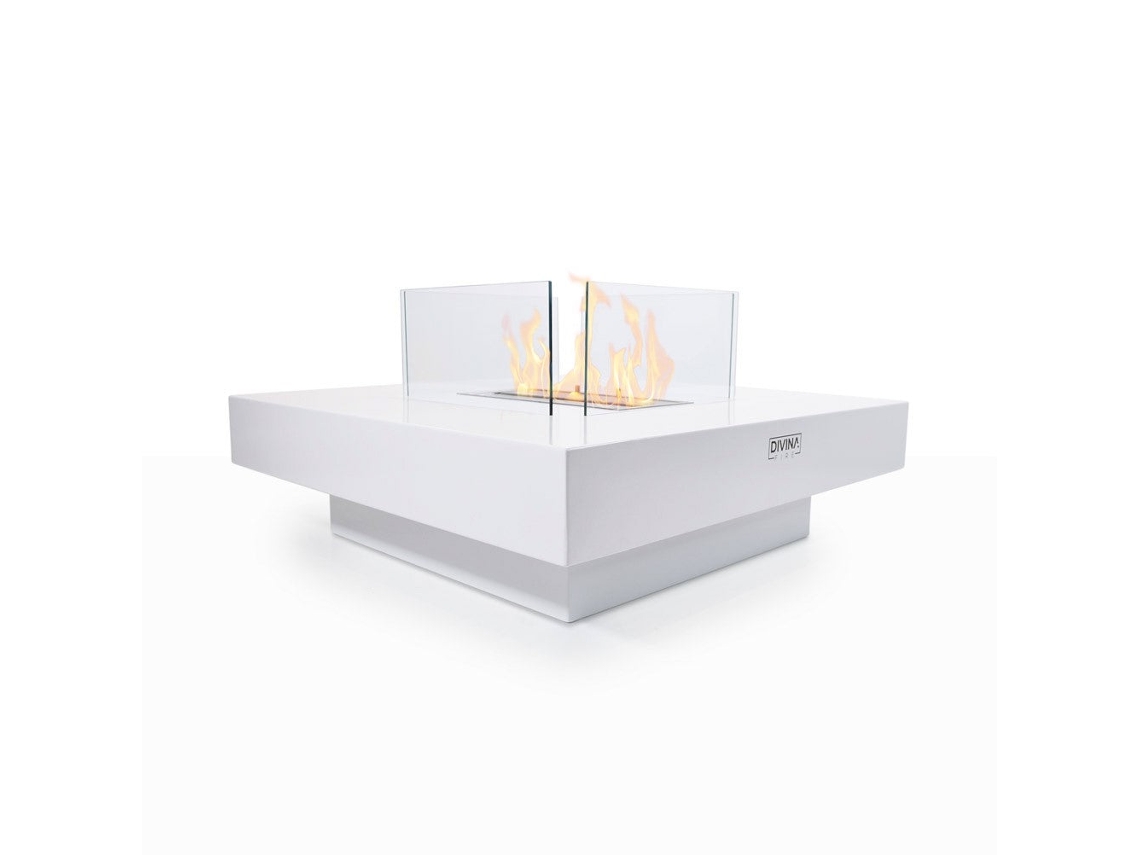 Panarea Branca Bioetanol Lareira 70x70x35 Para Uso Interno/Externo