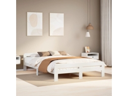Vidaxl Cama Sem Colchão 150x200 Cm Madeira De Pinho Maciça Branco