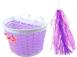 Conjunto De 4 Enfeites Decorativos Roxos Para Bicicleta Com Cesta E Guidão Acessórios Duráveis Par Gokoco