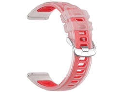 Bracelete Para Garmin Forerunner 265/265 Music (22mm) Vermelho Transparente Cuich