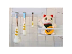 Pinça de cozinha Rebe em formato de garra de gato, 24 cm, em aço inoxidável e silicone, ideal para churrasco salgado e tigelas de gelatina.
