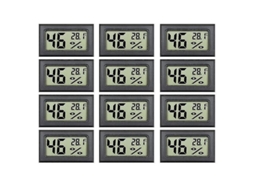 Pacote com 12 mini medidores digitais de temperatura e umidade com visor LCD S/MARCA
