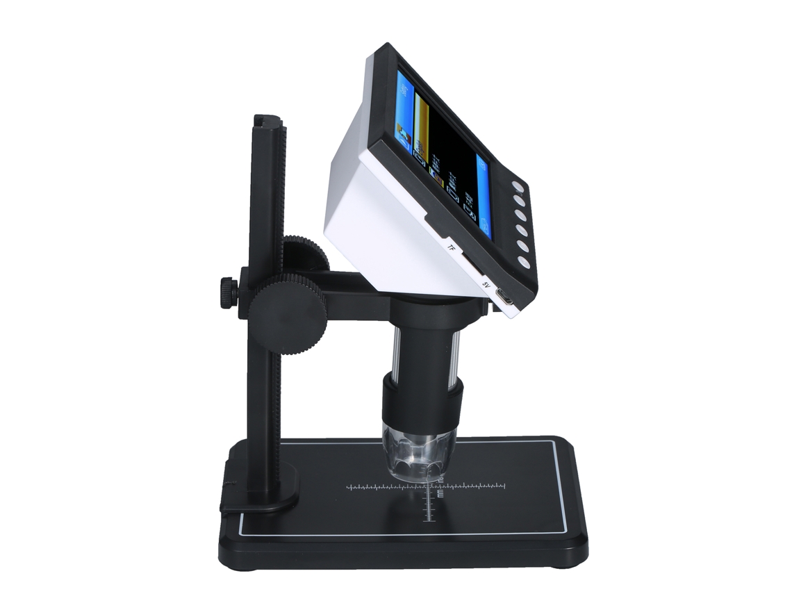 YURU microscópio Digital com Tela 4.3in, 1000x, 8 LEDs, Compatível com Windows e Mac