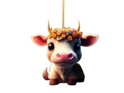 Laxiscreed Pingente Natal Highland Cow Em Acrílico Para Decoração Festiva