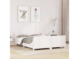Vidaxl Cama Sem Colchão 140x190 Cm Madeira De Pinho Maciça Branco