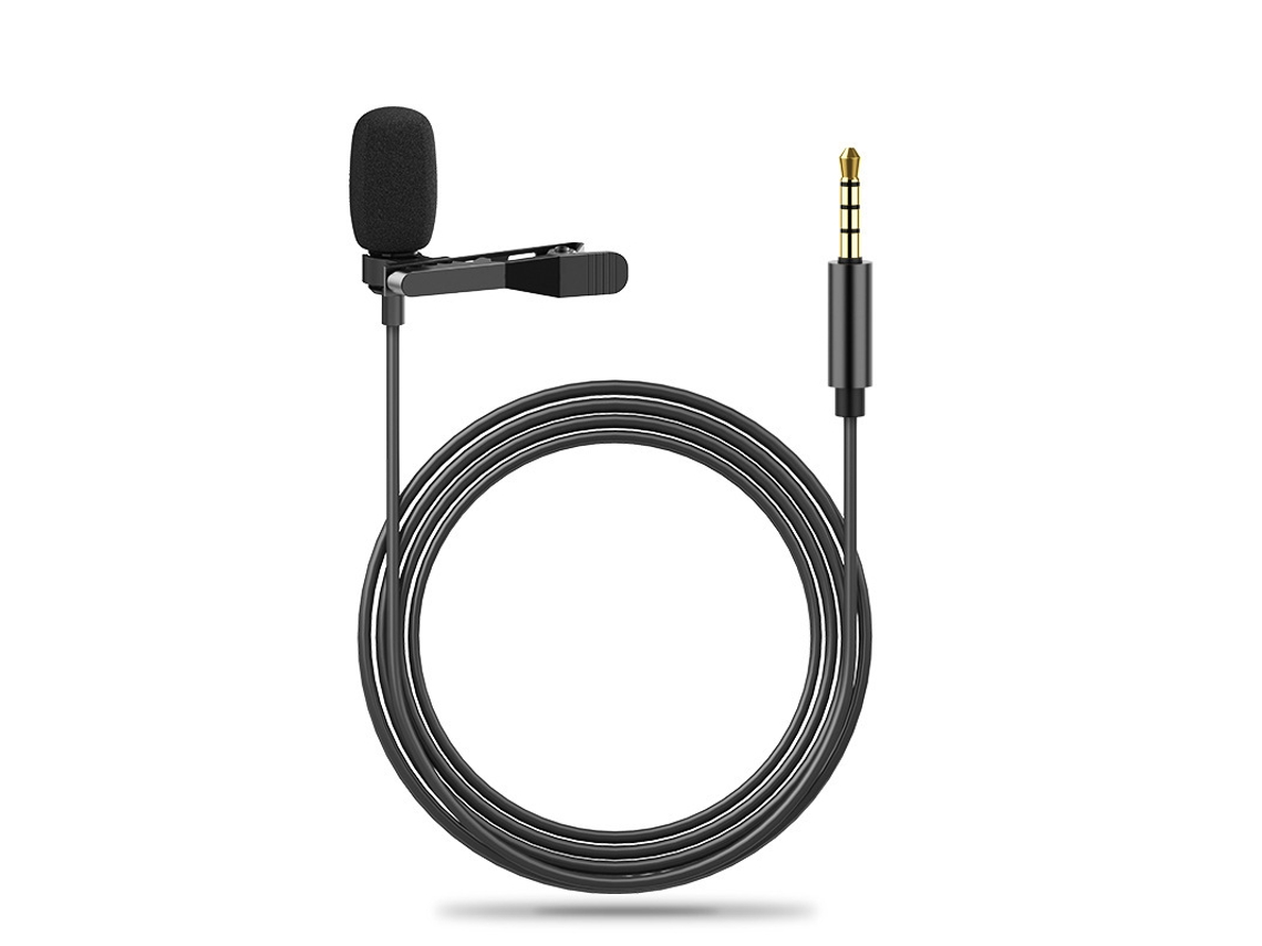 Microfone De Lapela, Condensador Captação Redondo Profissional 3, 5 Mm Aquaforge