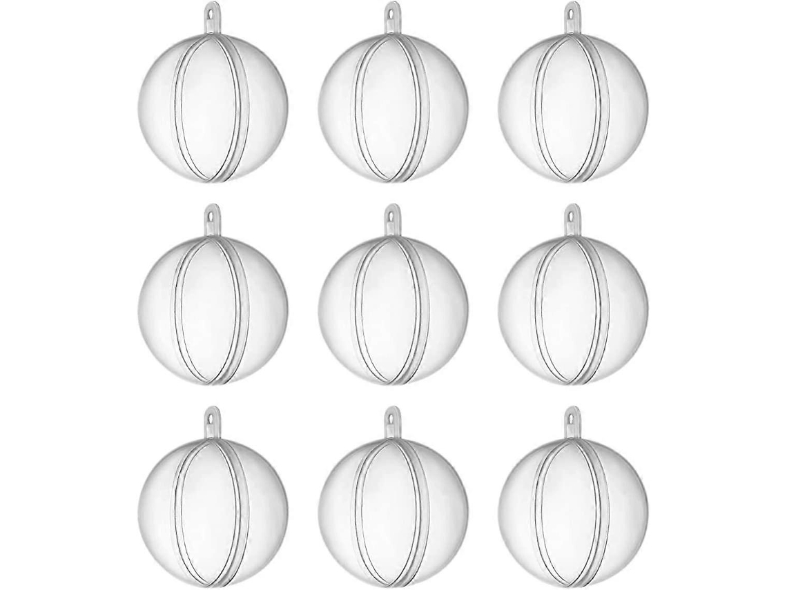 Rebe 10 Enfeites de Natal Bolas Transparentes para Pendurar na Árvore, Decoração de Natal para Festas, Casamentos, Casa, Loja e Escritório