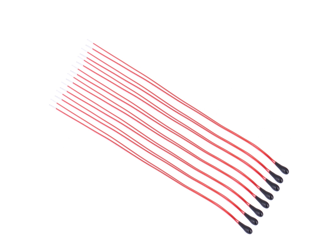 10pcs Termistor Ntc Mf52b 10k Com Fio Esmalte 60mm