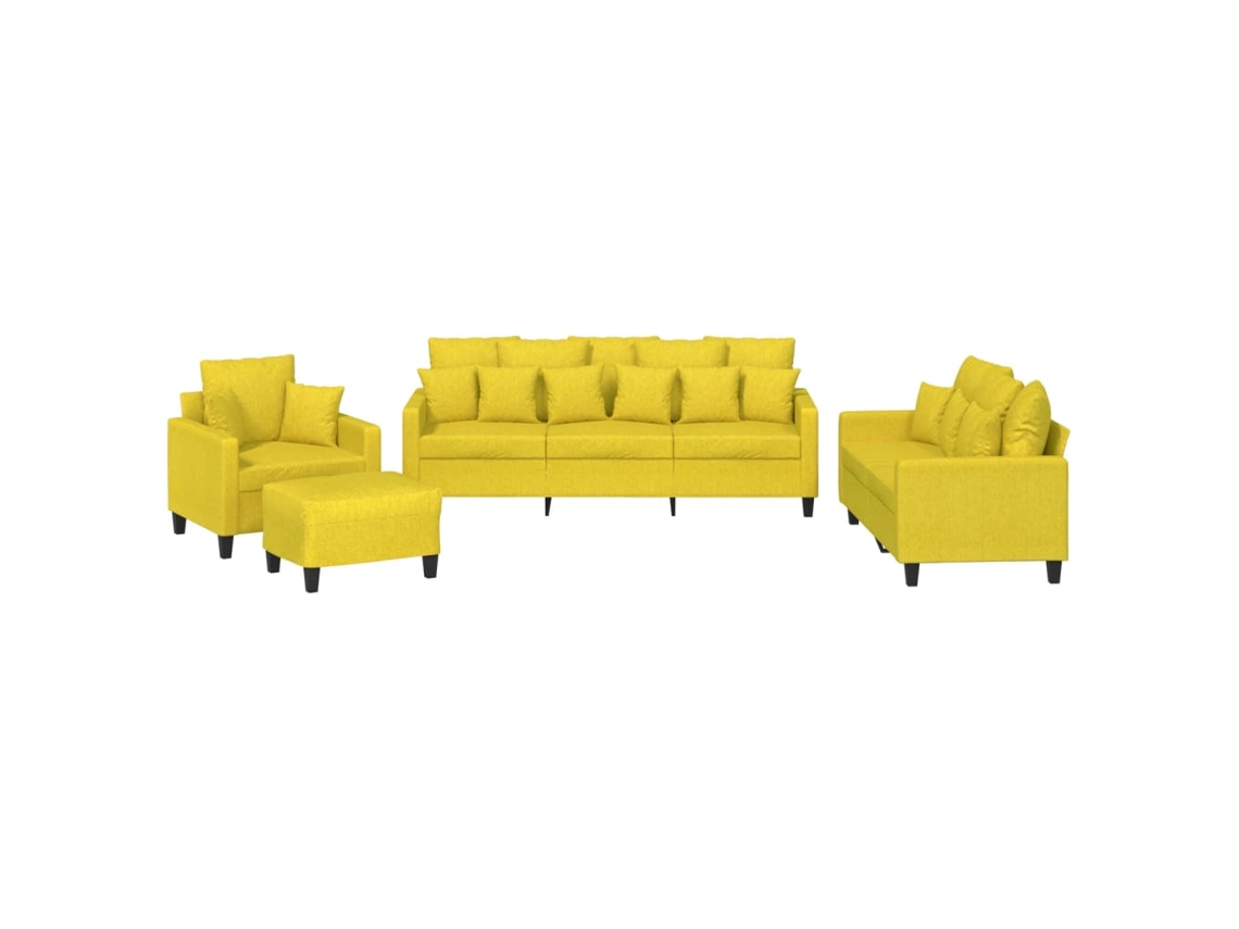 Sofa Set, Sofa Sets Vidaxl Amarelo Tecido (n/a)