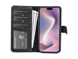 Capa Em Couro Pu, Para Iphone 16 - Preto