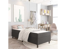 Vidaxl Cama Boxspring 100x200 Cm Tecido Cinzento-escuro