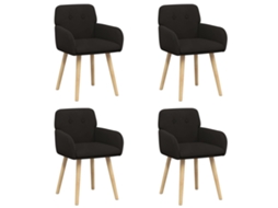 Conjunto 4 Cadeiras De Jantar Vidaxl Preto Bouclé (59 X 57 X 85 Cm)